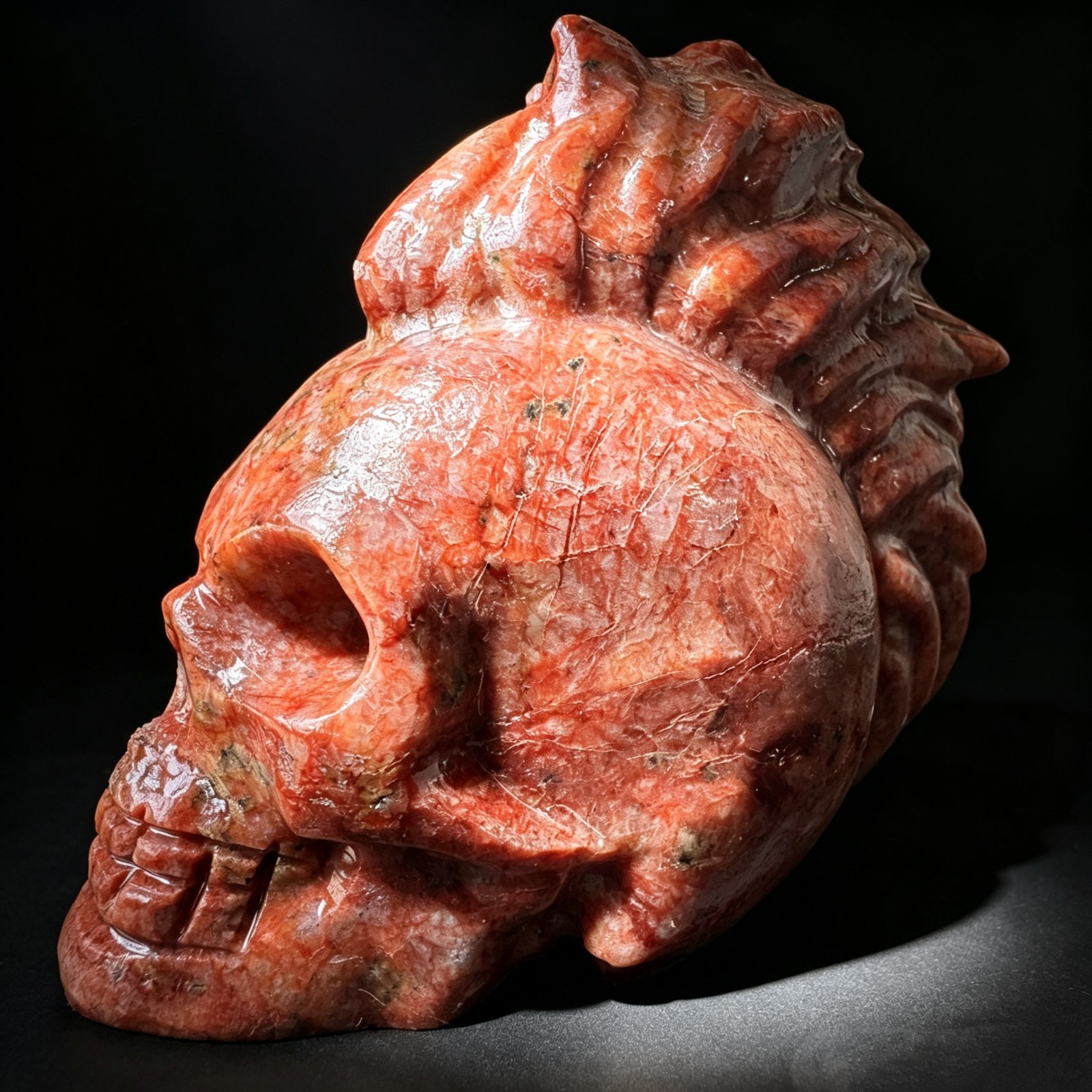 Unique Natural Stone Skull Realistic Human Head Carving Sculpture Home Decor