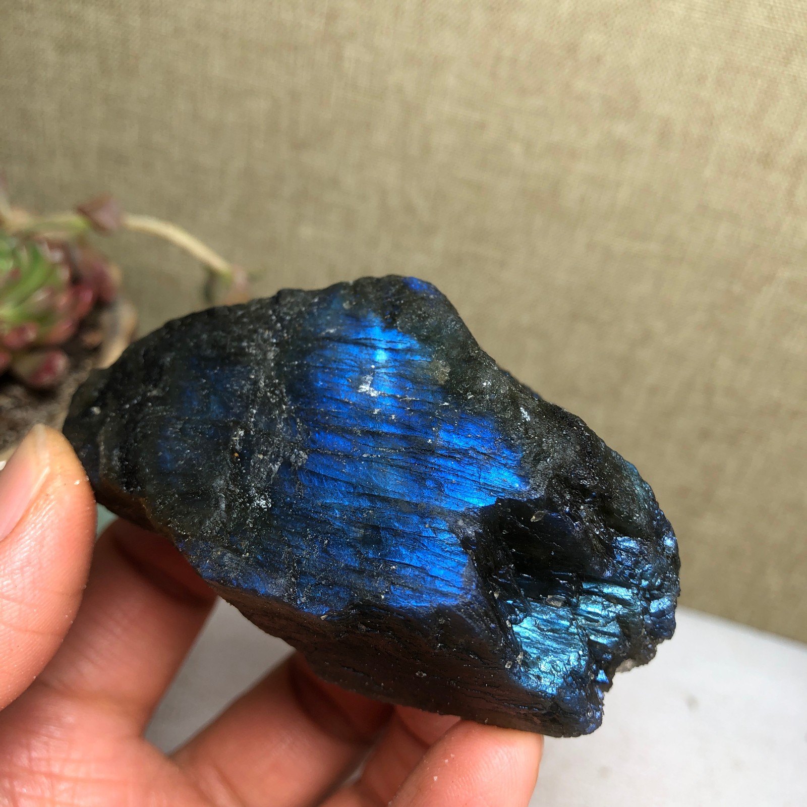 70mm Natural Labradorite Crystal gemstone rough original Specimen 142g A3458