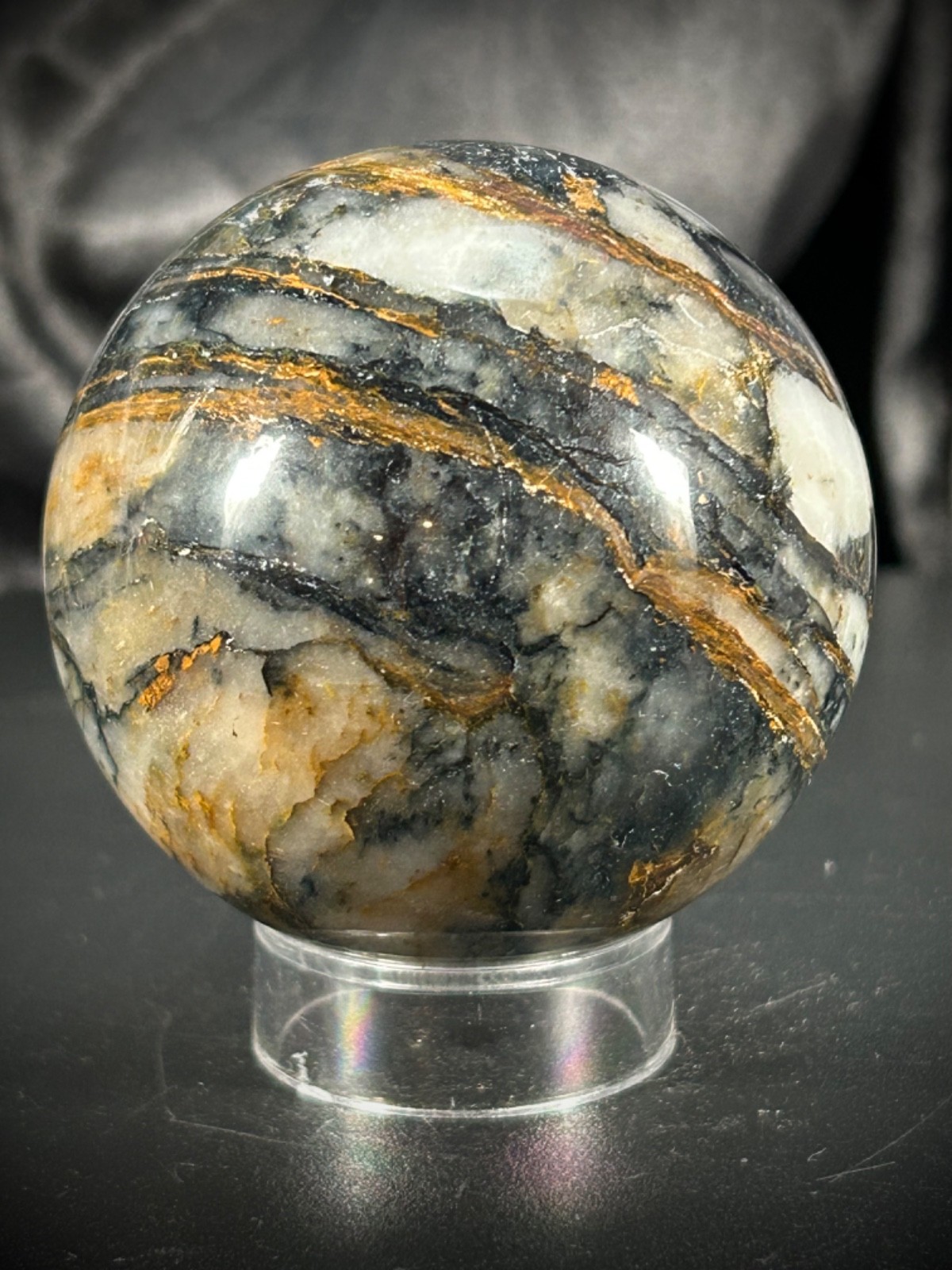 2.36″ Pietersite Sphere with Acrylic Stand 10.7oz. (302 grams)