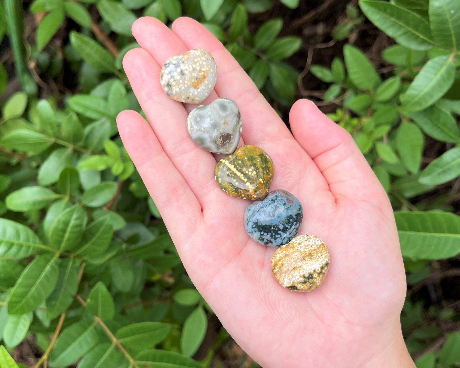 Ocean Jasper Heart: 1″ (Ocean Jasper Crystal Hearts, Natural Sea Jasper Hearts)