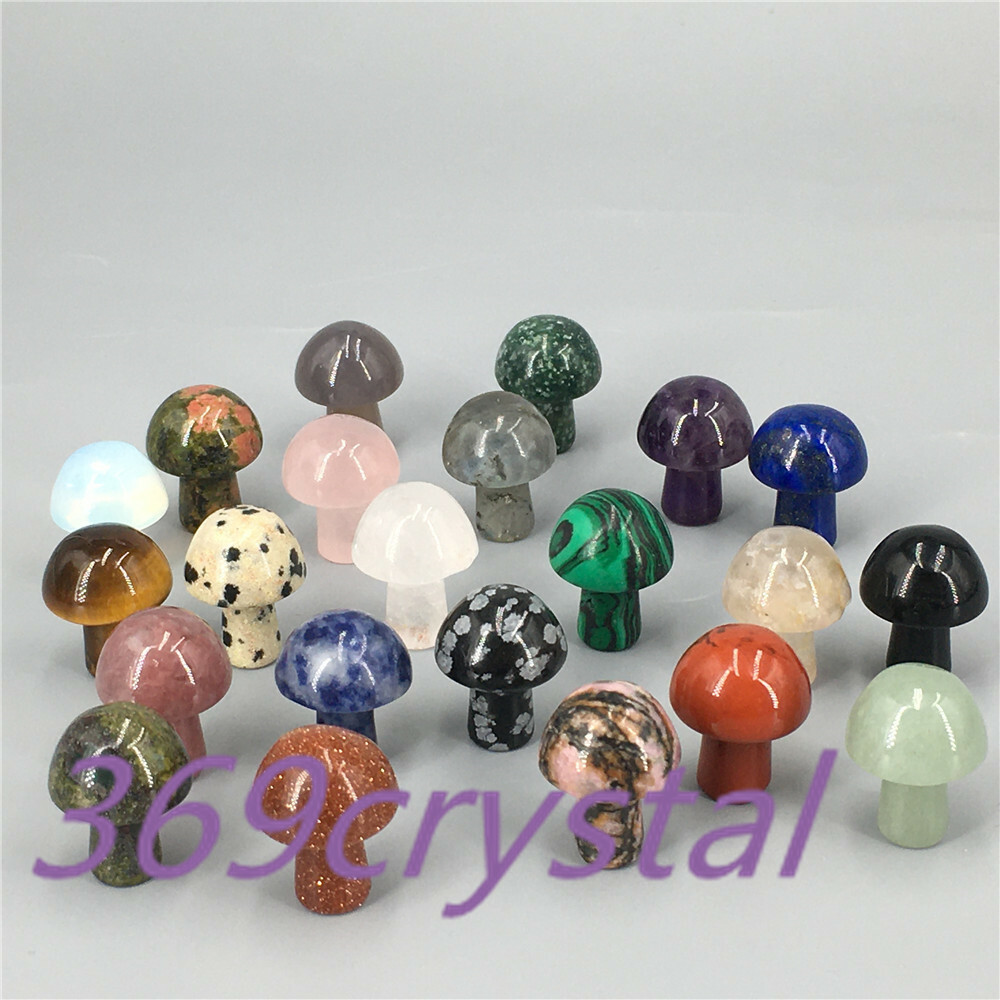 wholesale！ Natural mini mushroom Quartz Crystal Carved Polishing Healing.