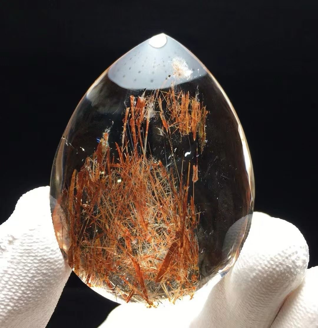66*49*19mm A+ Natural Copper Rutilated Quartz Wrapped in Clear Crystal Pendant