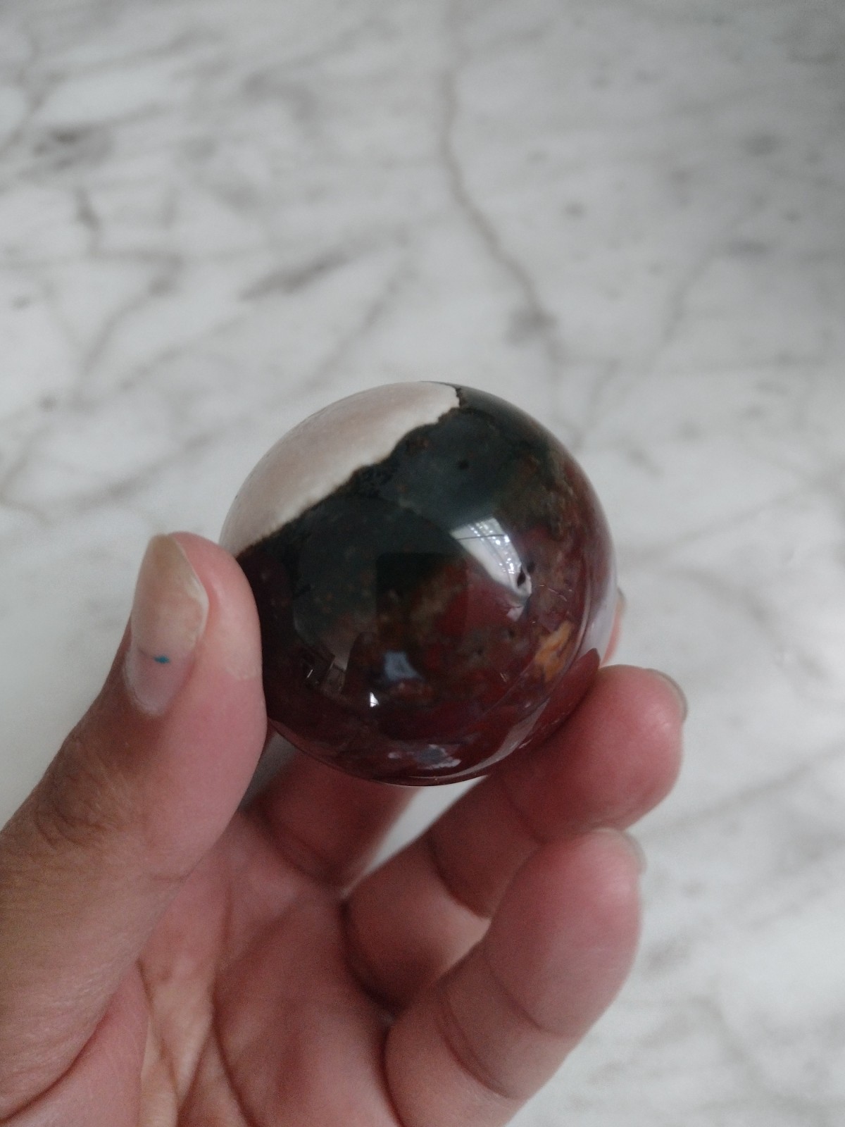 42mm Ocean Jasper Sphere Madagascar Carving Crystal Stone Ball