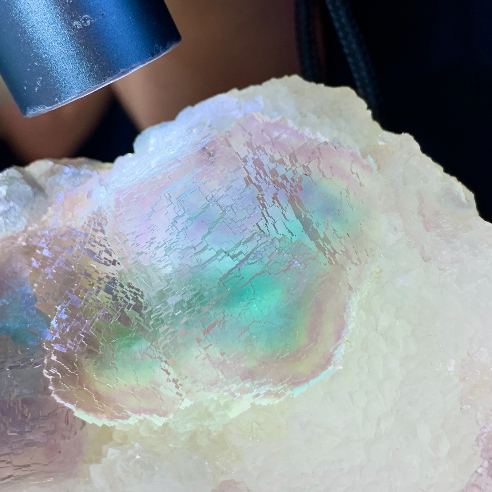 5.96LB Natural Bubble fluorite Purple cubic mineral crystal sample/Zhejiang