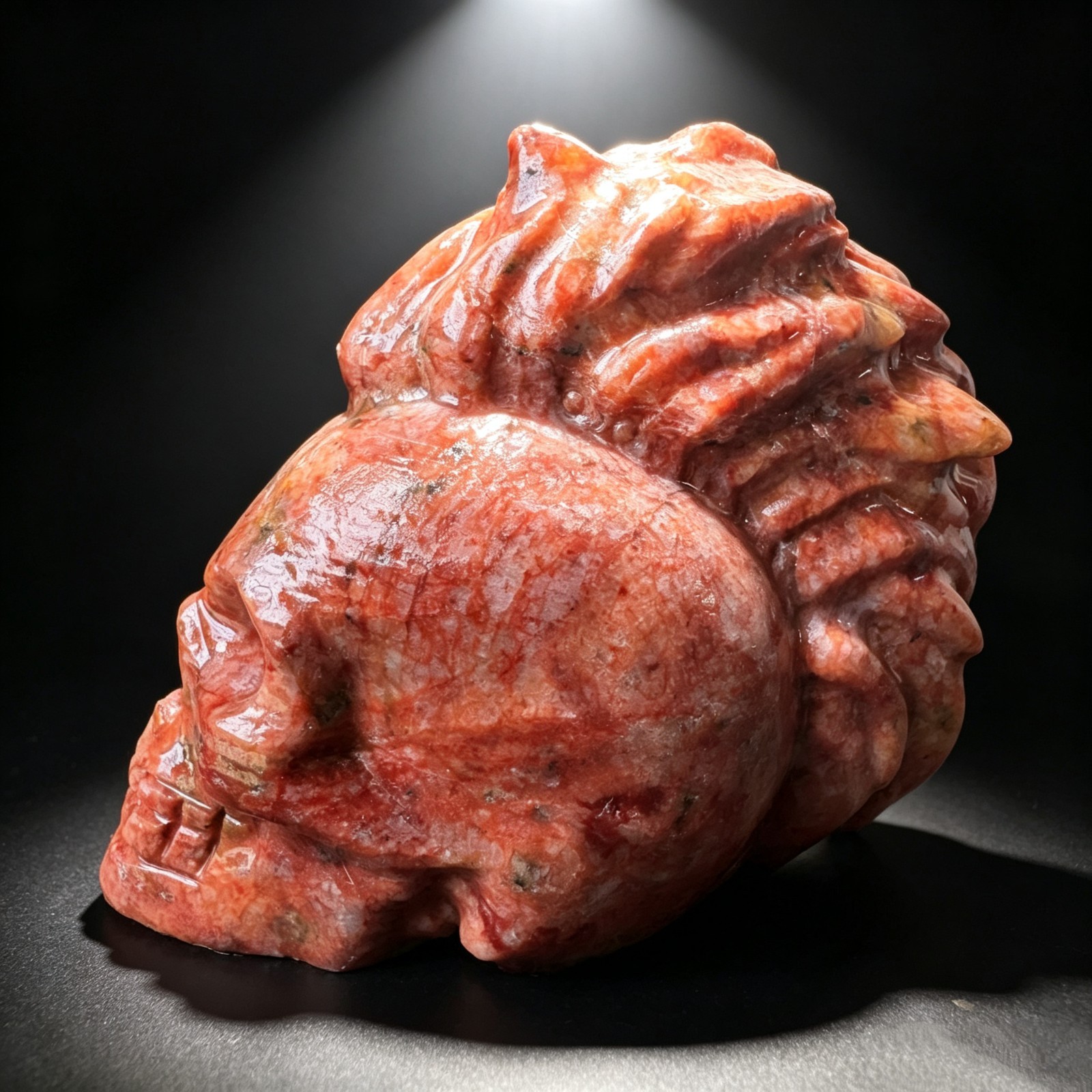 Unique Natural Stone Skull Realistic Human Head Carving Sculpture Home Decor