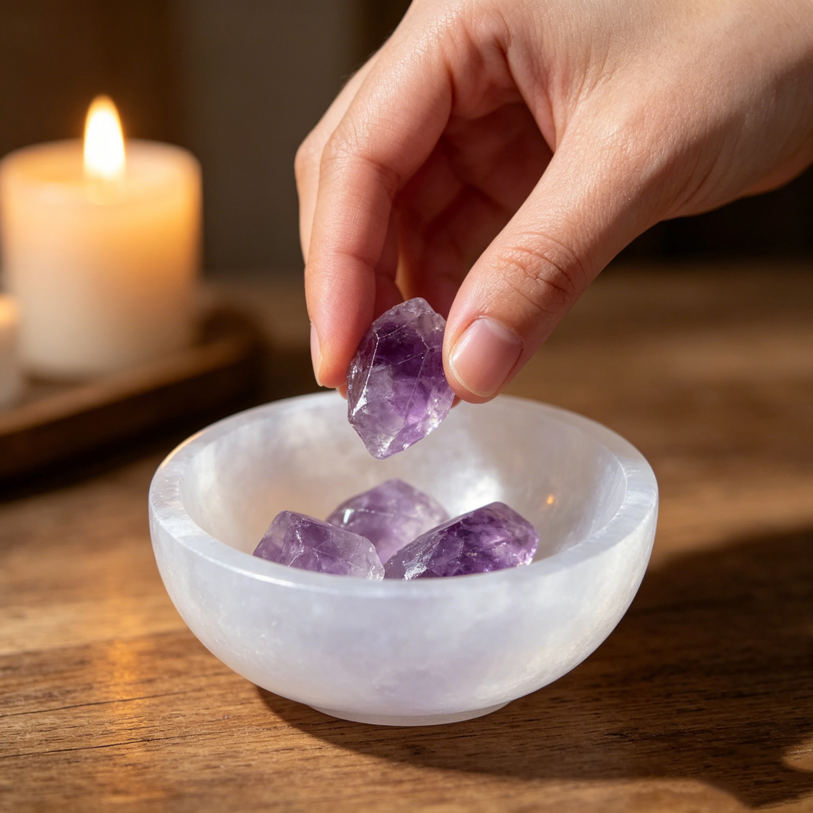 Natural Selenite Bowl 7-8cm Cleansing Charging Crystal Healing