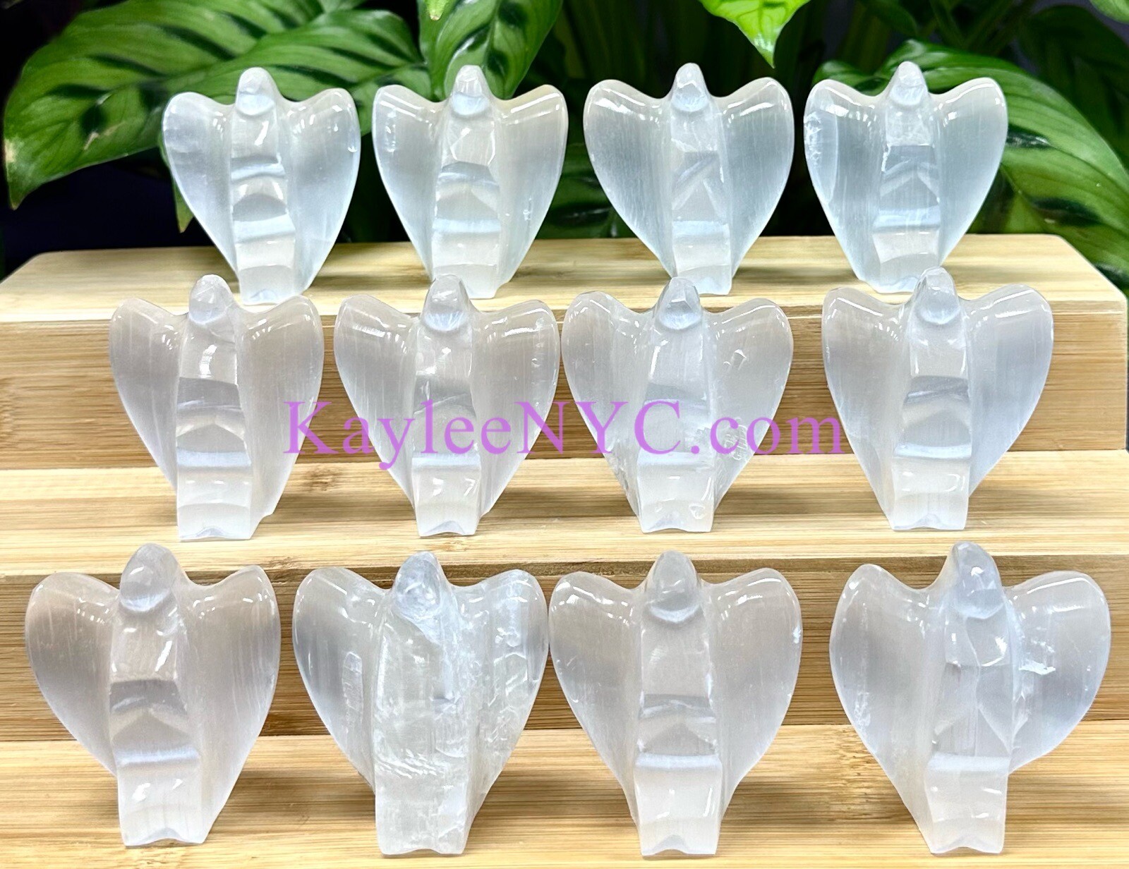 Wholesale Lot 12PCs Natural Selenite Aka Satin Spar Angel Crystal ~6cm