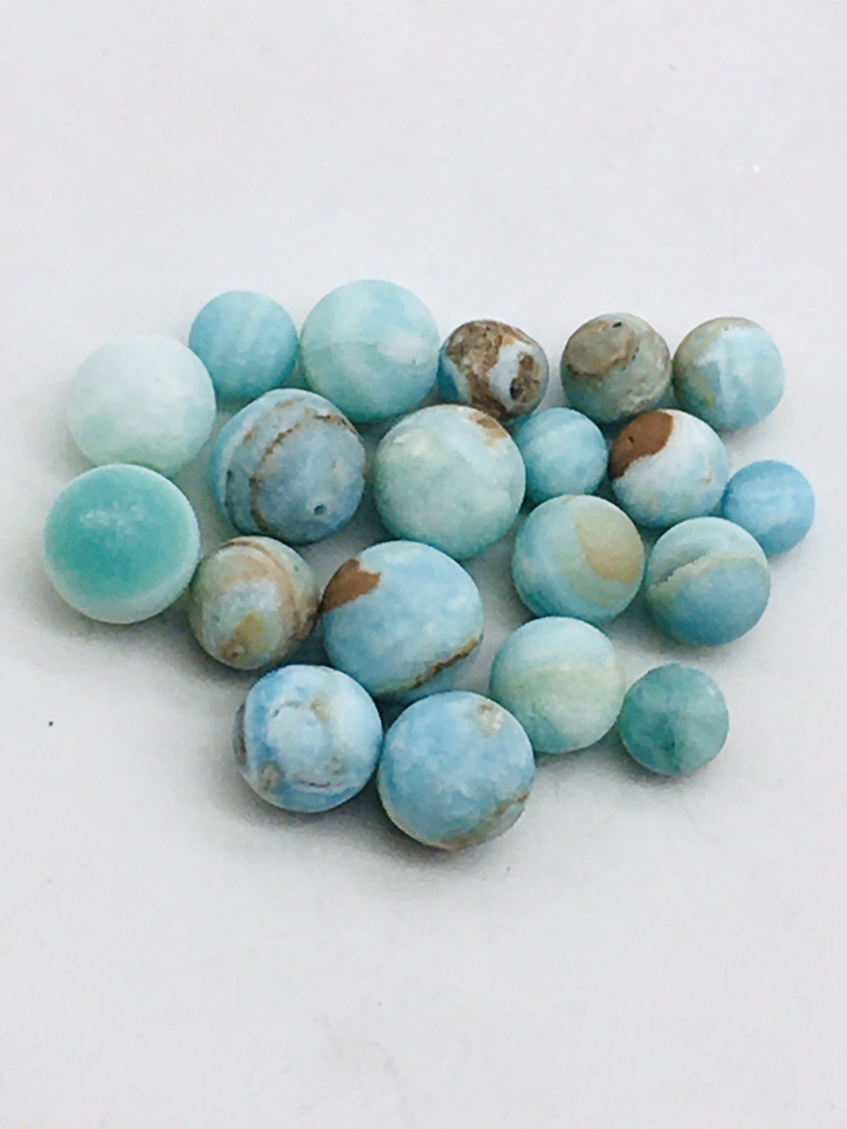 Blue Aragonite Beads Smooth Round Crystal Beads for DIY Jewelry