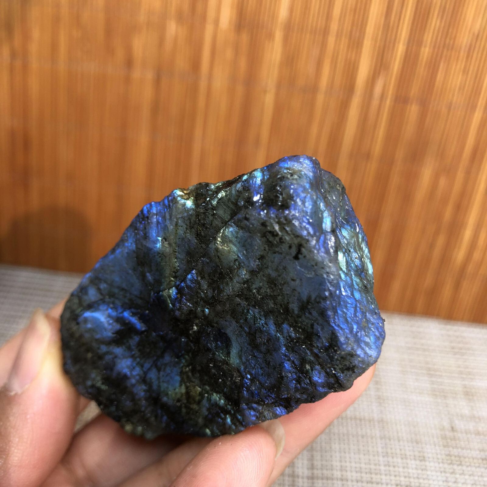 59mm Natural Labradorite Crystal gemstone rough original Specimen 110g A3566