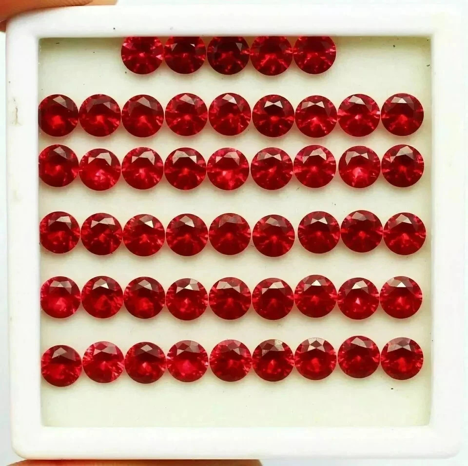 Blood Red Ruby Loose Round Cut 6 mm 30 Pieces Gemstone Cut Lot Burma