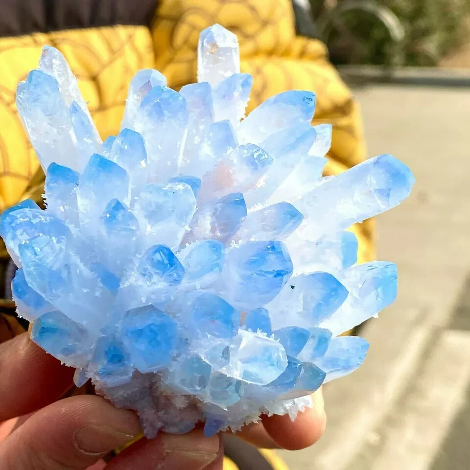 300g Rare Large Raw Blue Phantom Quartz Crystal Cluster Quartz Mineral Specimen