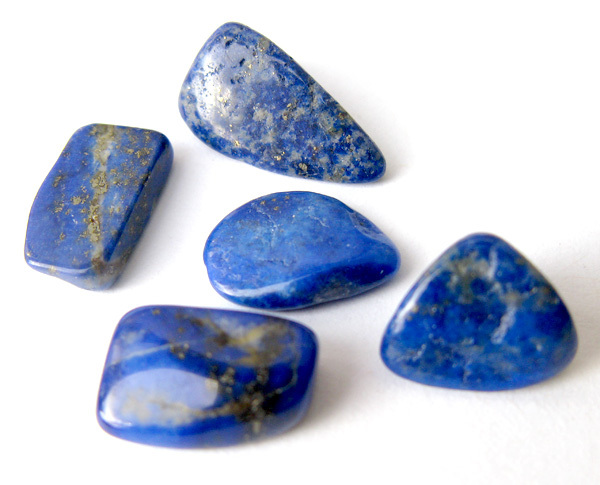 LAPIS PYRITE Tumbled Polished 5pcs Healing Crystal Gemstone Stone LOT Chakra