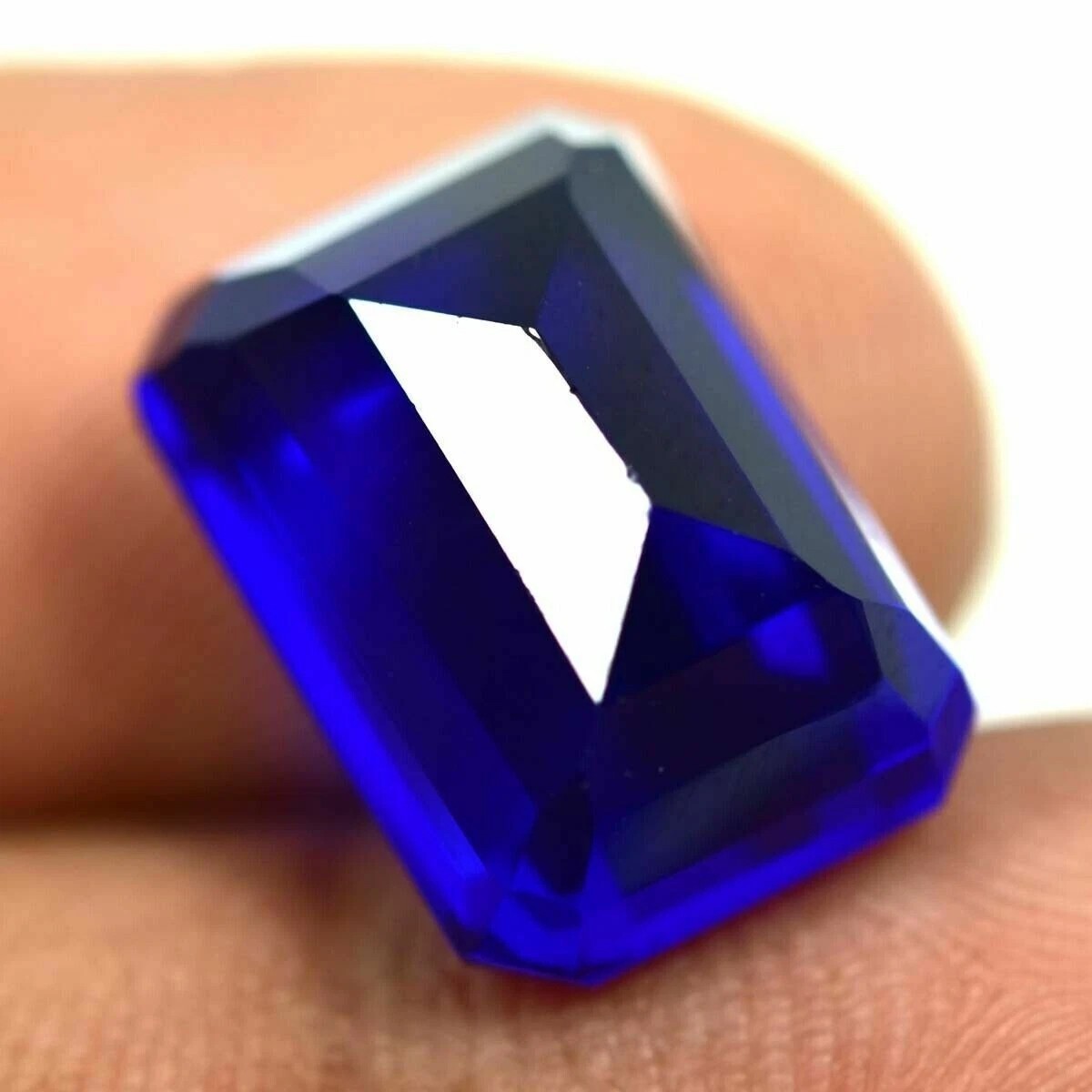 Beautiful Natural Blue Sapphire Emerald Cut Certified Loose Gemstone 10 CT