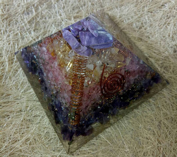 Big Orgone Amethyst Rose Citrine And Chaorite Orgone Healing Energy Pyramid