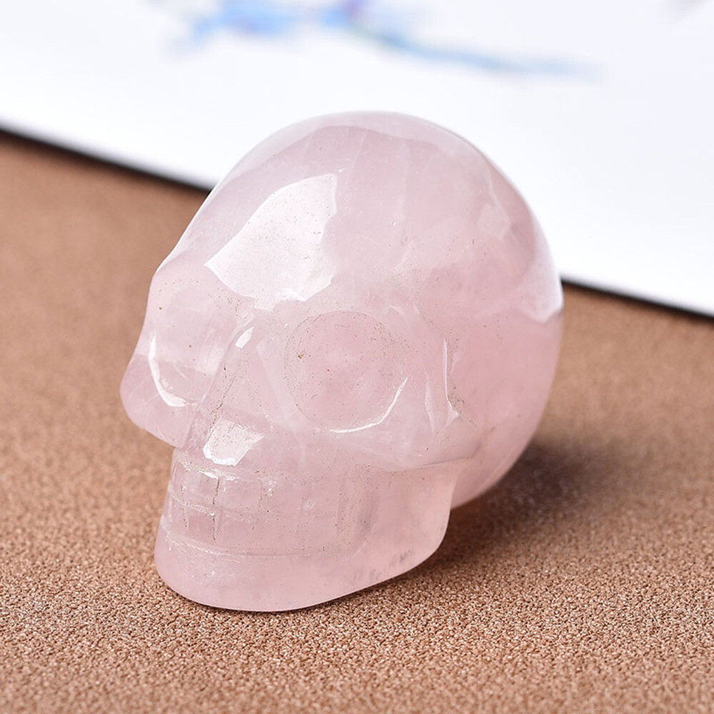 2” Natural Skull Quartz Crystal Specimen Hand-Carved Reiki Healing Stone