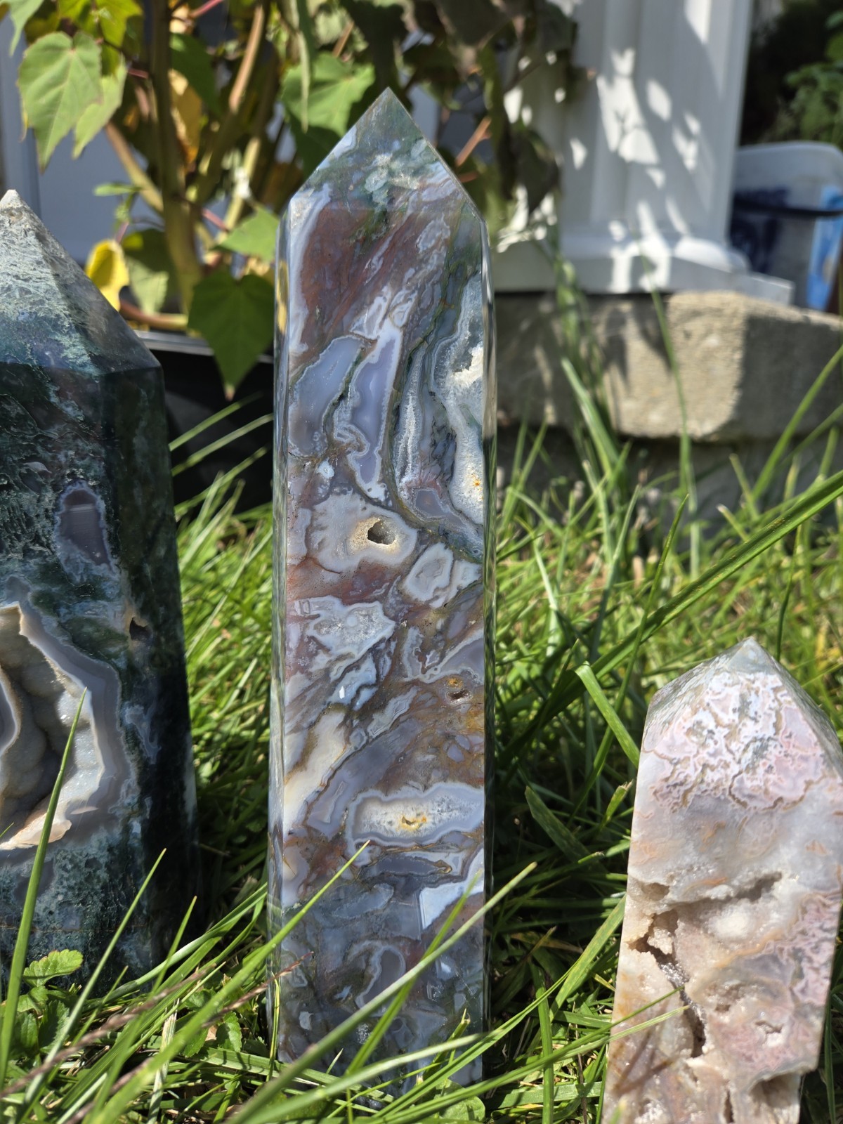 healing crytals towers, natural quartz, Moss Agate , Stones, bulk or individual.