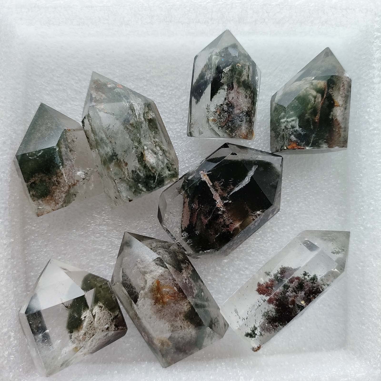 1pc Ghost Crystal Wand Phantom Crystal Tower Garden Quartz Point with Lodalit…