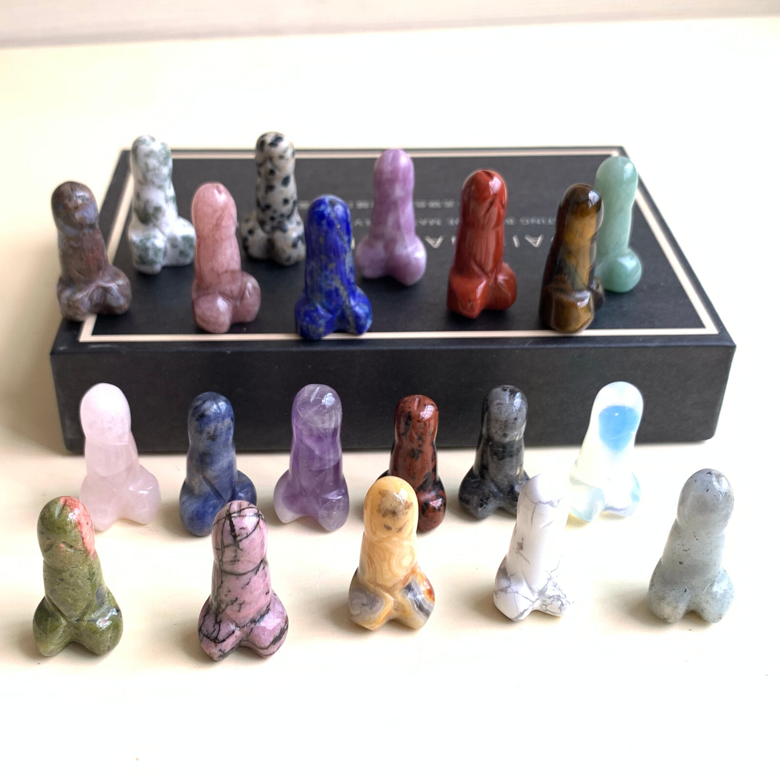 20pcs Natural male penis quartz Crystal Massager Sculpting wand gem healing