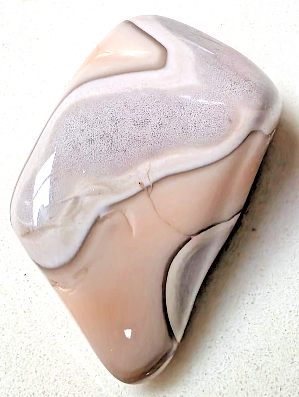 POLISHED BEAUTIFUL BOTSWANA AGATE, Pink and Grey BANDED AGATE CRYSTAL