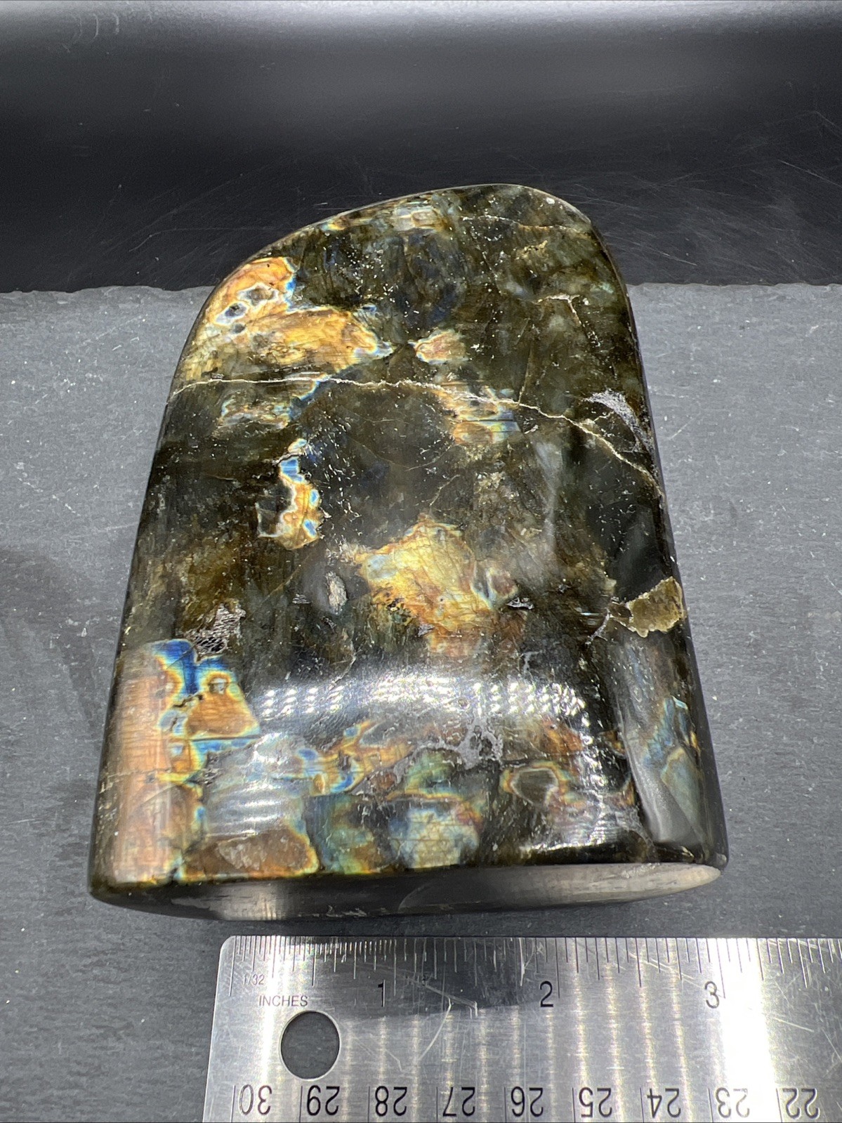 2.4Lb. Natural Labradorite Fully Polished Quartz Crystal Freeform Mineral