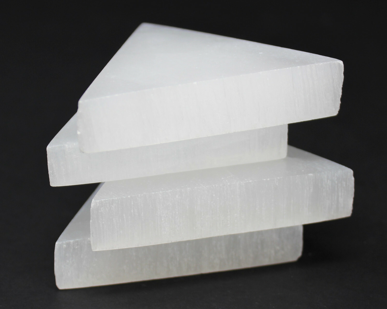 Polished Selenite Charging Station 3″: Triangle Crystal Plate (Cleanse Crystals)
