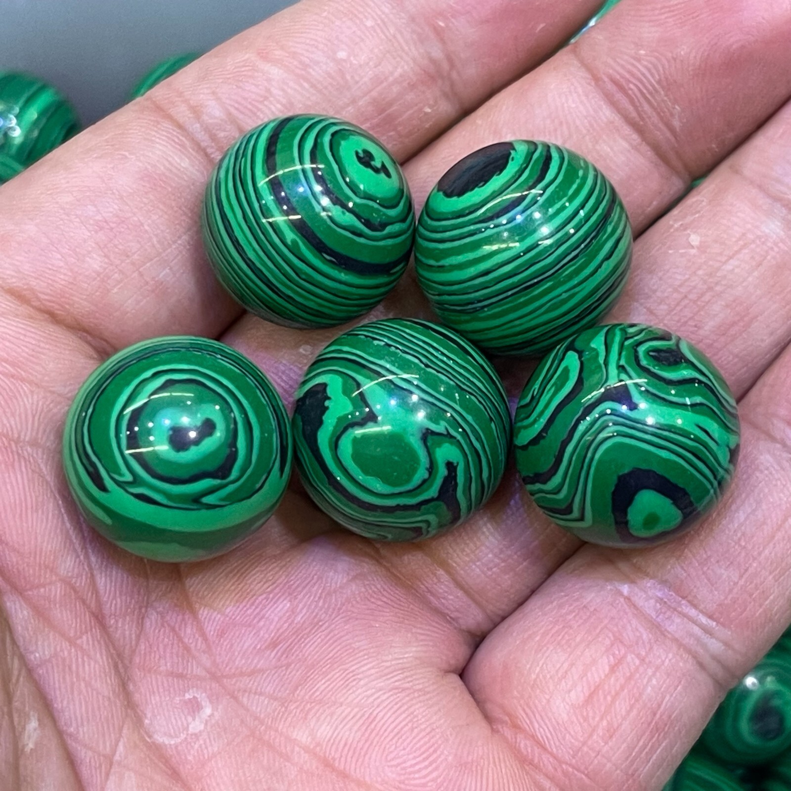 10pc Malachite quartz ball hand carved crystal 20mm sphere reiki healing