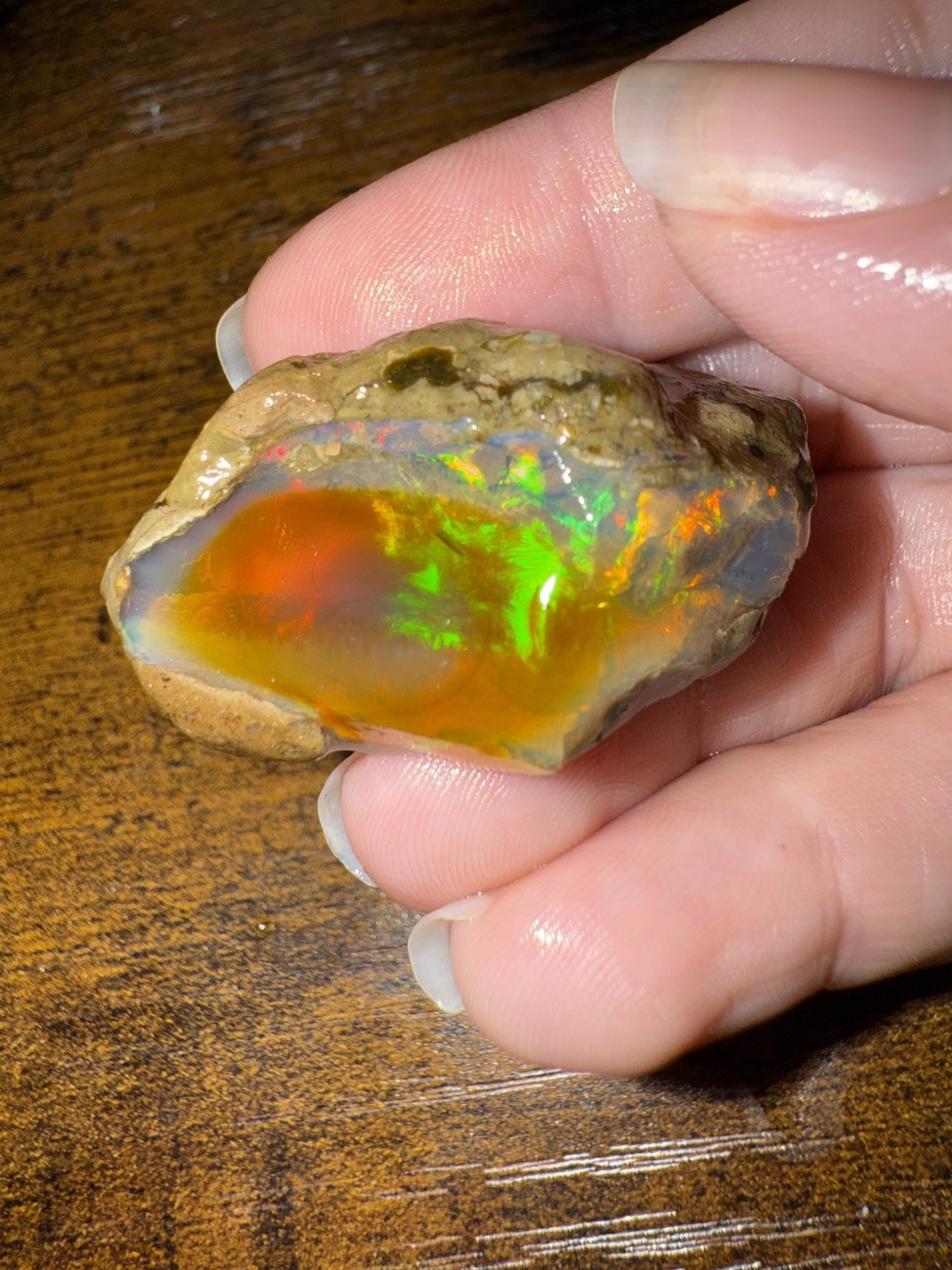 Rough Opal Specimen Nodule, Uncut Cabbing Rough w/ Multicolor Fire Play