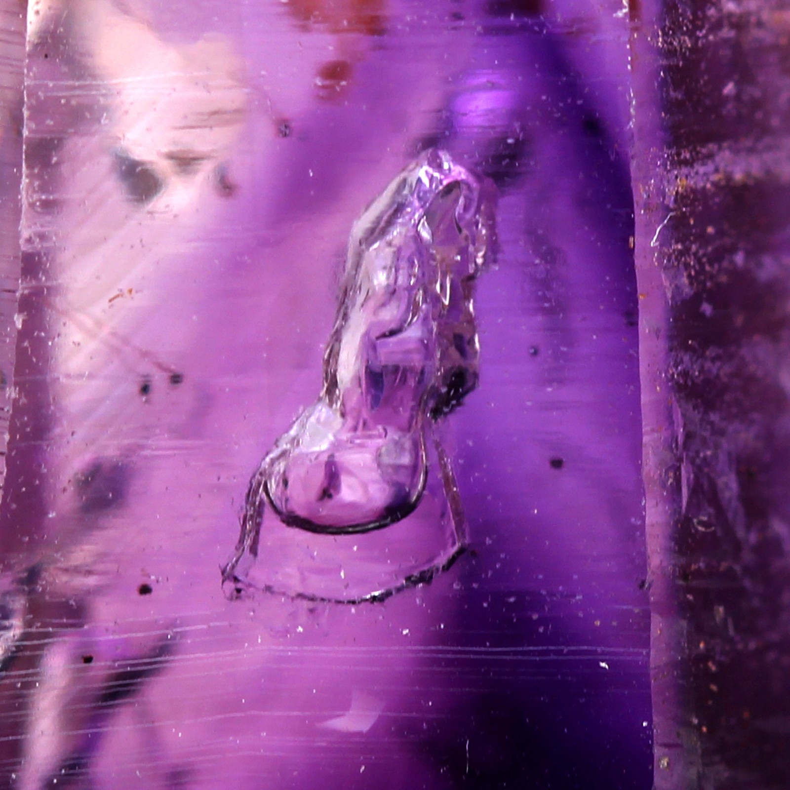 AMETHYST ENHYDRO Natural Crystal Point 2x Moving Water Bubble BRANDBERG Lemurian