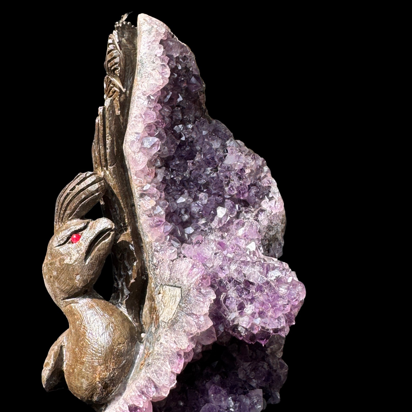 Violet Majesty: A Natural Amethyst Peacock Cluster, Free Shipping, Art of Earth