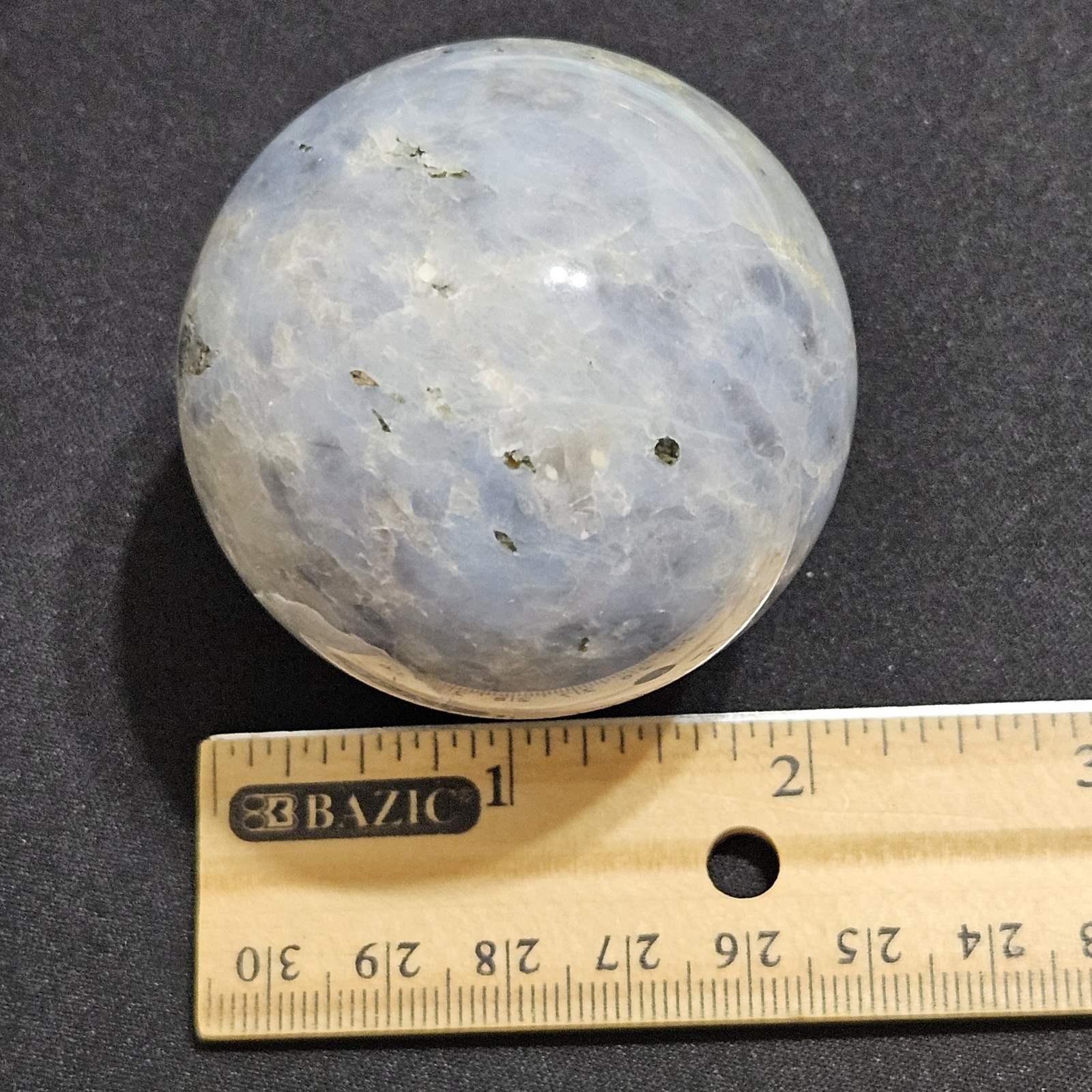 Natural Blue Calcite, Caribbean Calcite Crystal Mineral Sphere Crystal Ball 205g