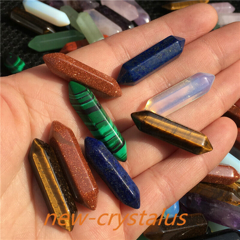 Wholesale! A Lot Natural Obelisk Quartz Crystal Wand Double Point Reiki Healing