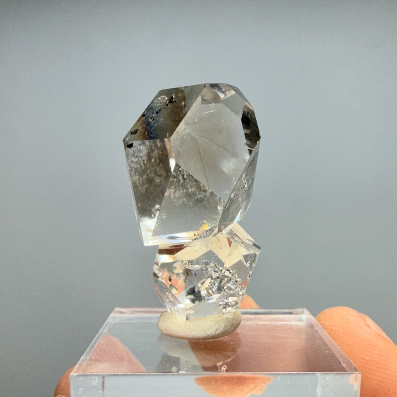 A+ Grade Herkimer Diamond Gem Cluster, Flawless Clarity, Minor Hydrocarbon