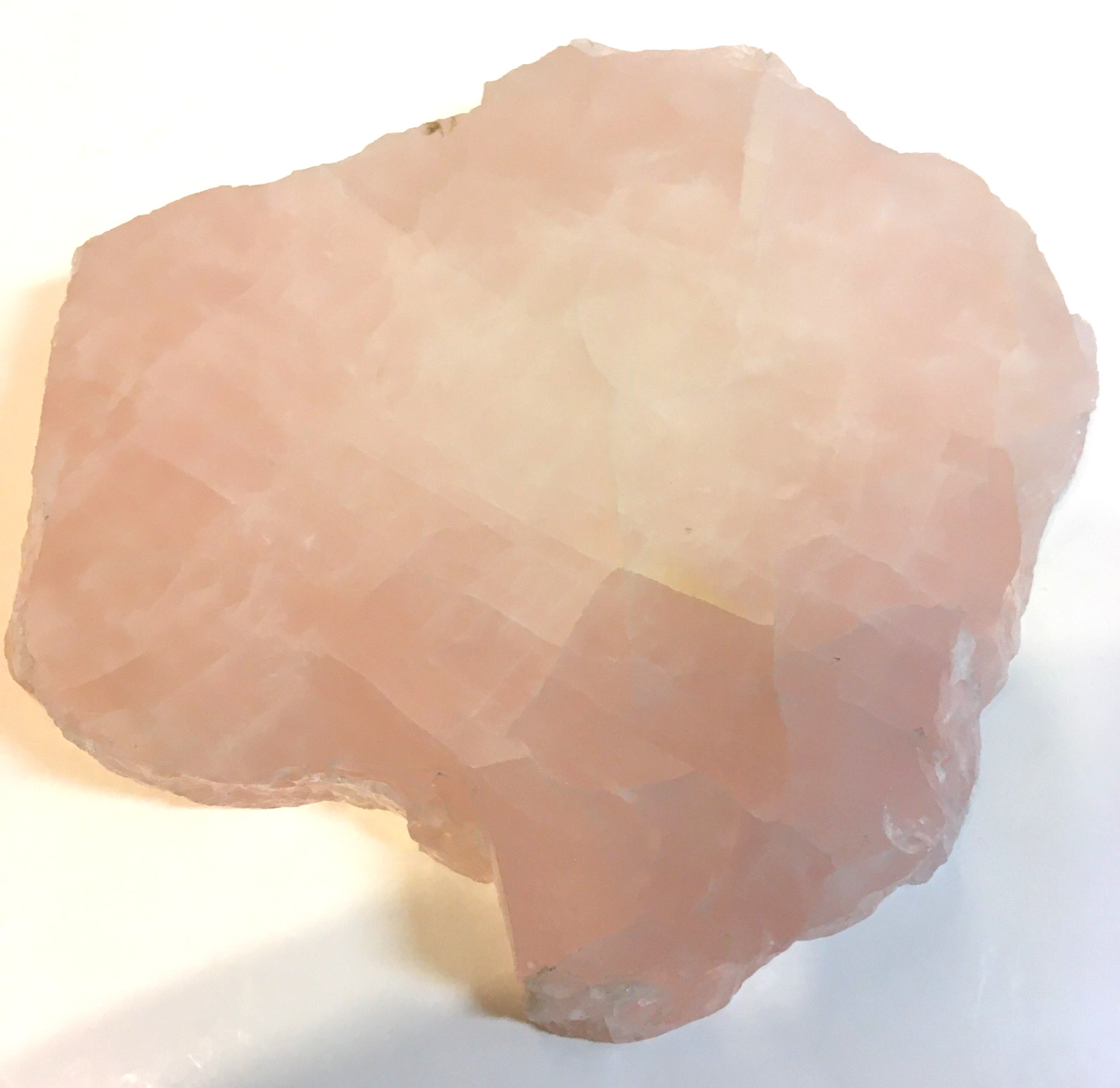 Solid Rose Quartz Crystal Bowl Trinket Dish Pink Gemstone Vanity Tray Raw Edge