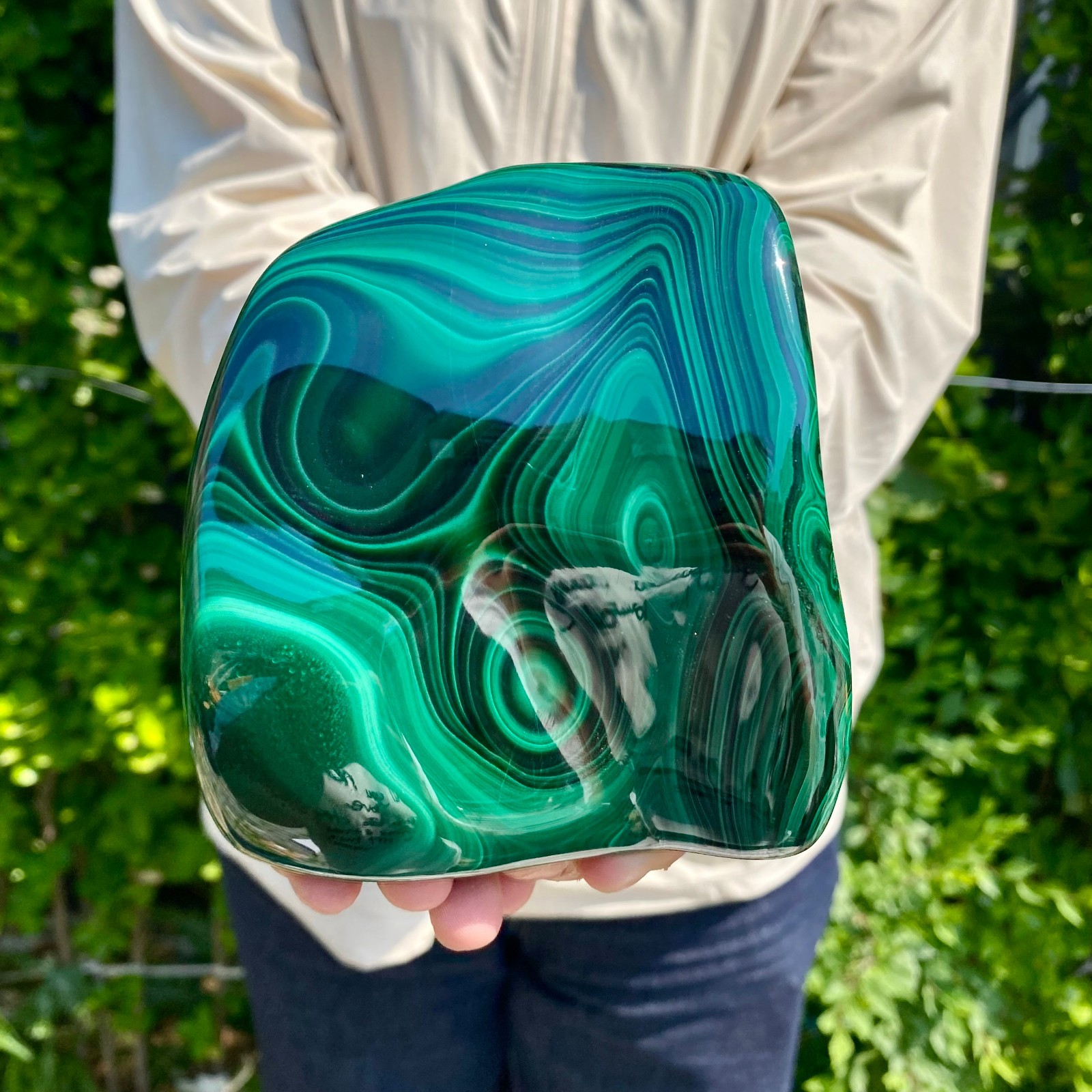 2.86LB Natural glossy Malachite transparent cluster rough mineral sample