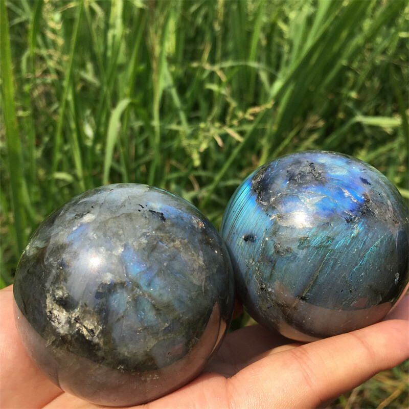 40mm Natural Rainbow Labradorite Ball Quartz Crystal Sphere Reiki Healing Gift