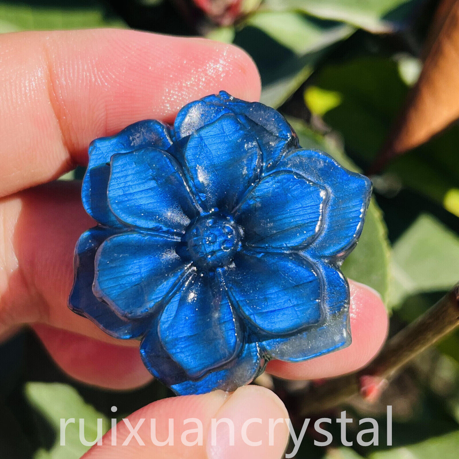 1pc Natural Labradorite Quartz Hand-Carved Flower skull Crystal Reiki healing