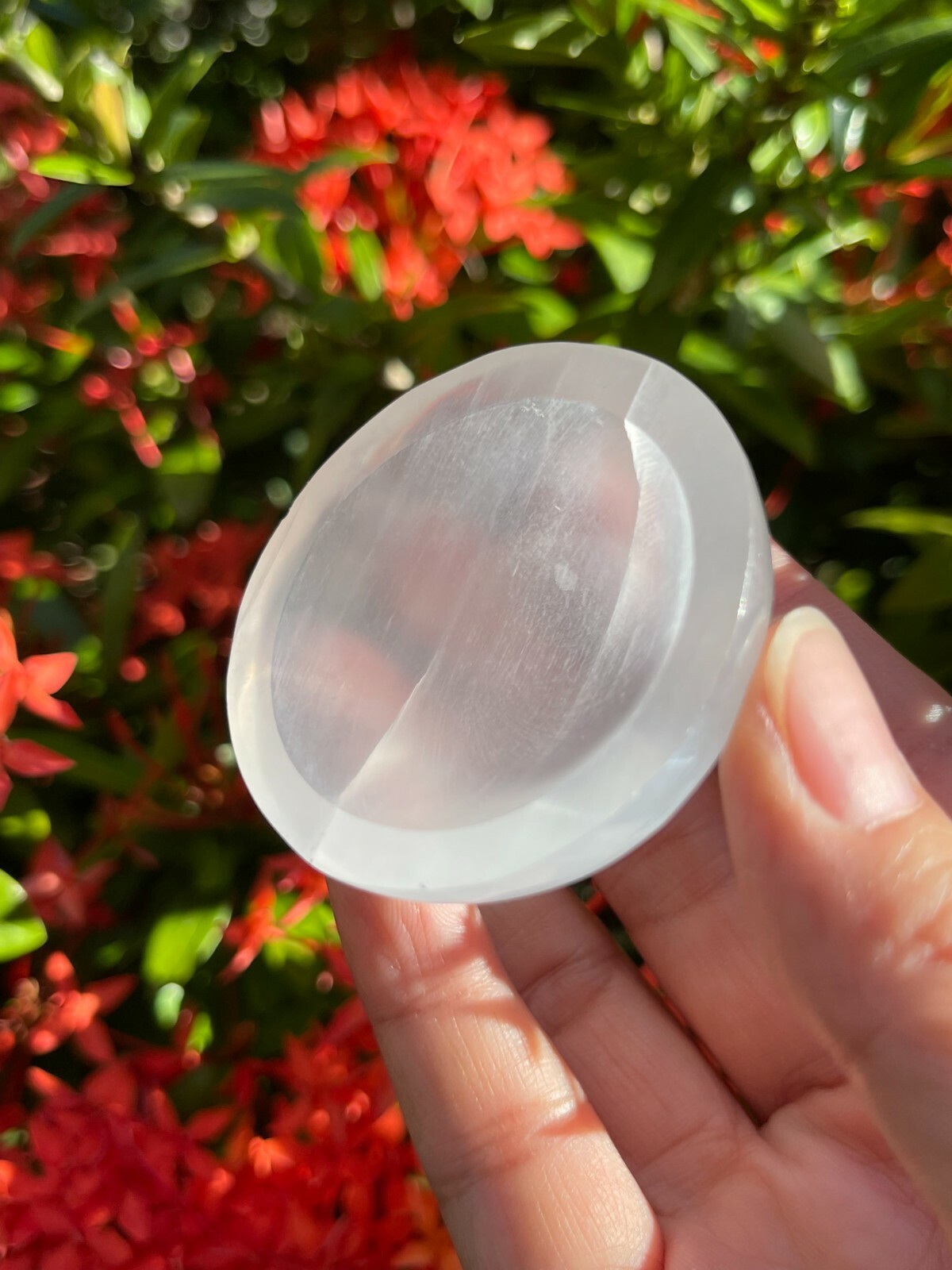 Gemstone Carved – 2″ Diameter SELENITE Crystal Polished Charging Bowl, Mini Bowl