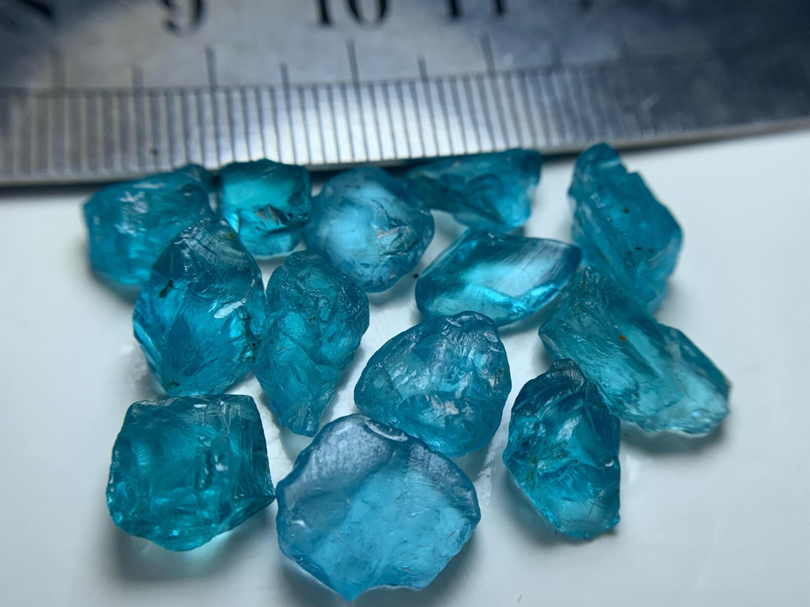 36 Crt Amazing Facet Grade Neon Blue Color Apatite Rough lot @Madagascar