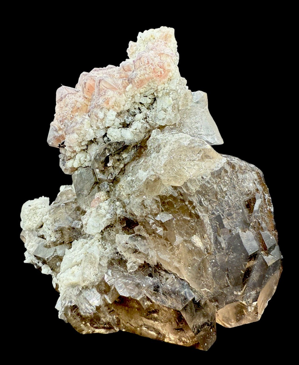 Pink Fluorite & Smoky Quartz Xls: Mont-Blanc , Auvergne-Rhône-Alpes, France 🇫🇷