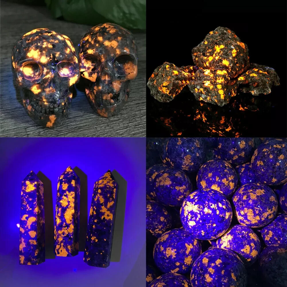 3pcs Raw Yooperlite Stone Natural Crystal UV Reactive Rough Gemstones Art Decor