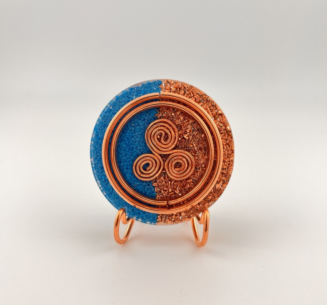 Pocket OG ORGONITE made of COPPER, METAL, Turquoise CRYSTALS and RESIN Handmade