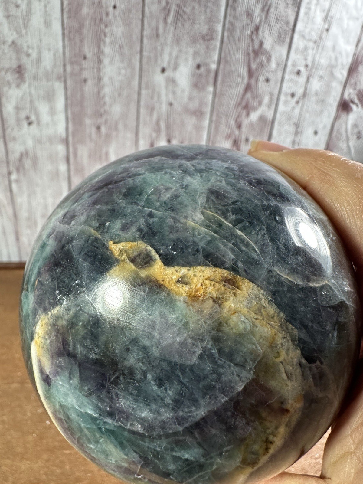 Flourite Sphere Green Purple Ball Gazing 1017 Gram See All Pics For True Beauty