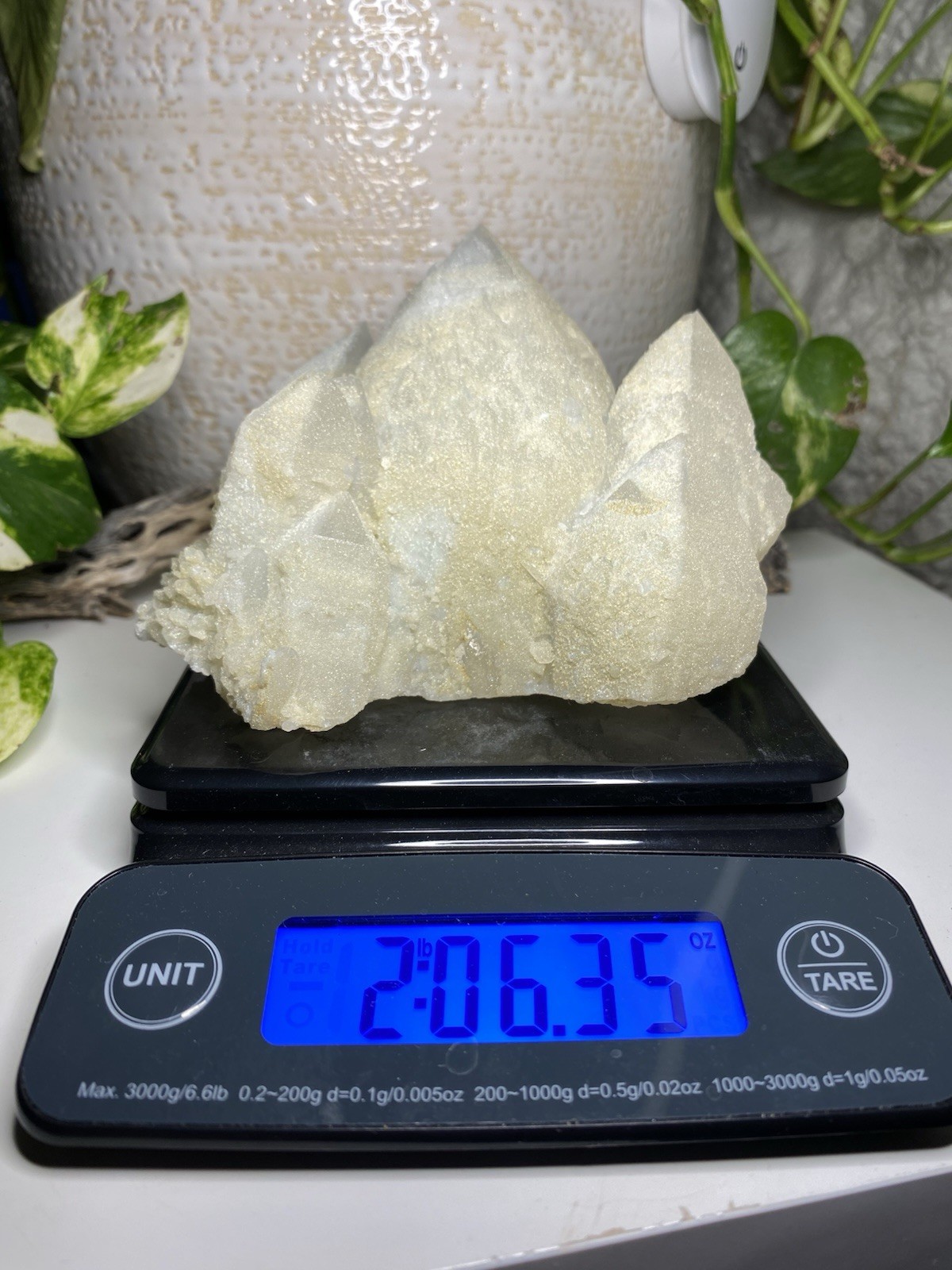 2 Lb 6.35 Oz Druzy Candle Quartz Specimen