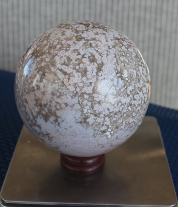 BUBBLE OCEAN JASPER SPHERE 77.7 MM/ 610.2 GRAMS