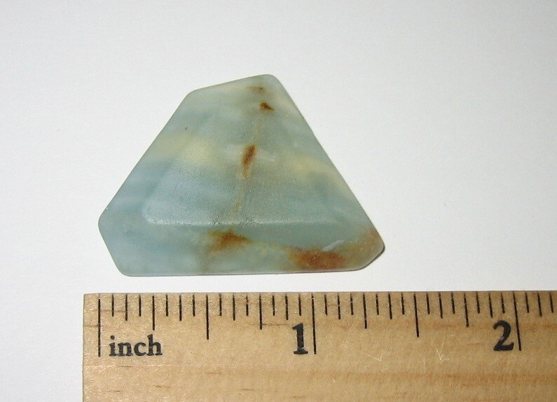1.3″ RARE TUMBLED POLISHED LEMURIAN AQUATINE CALCITE STONE ARGENTINA 9.3grams *2