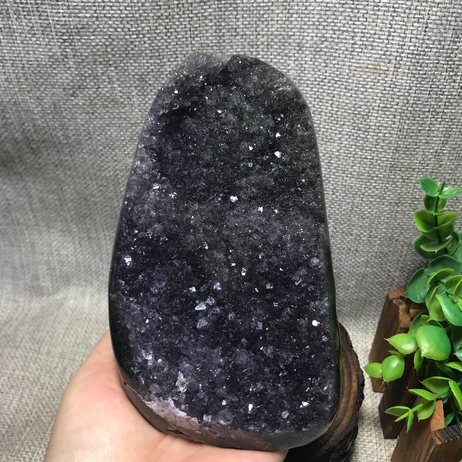 1400g Natural Amethyst Cluster Geodes Cut Base Quartz Crystal Healing 35