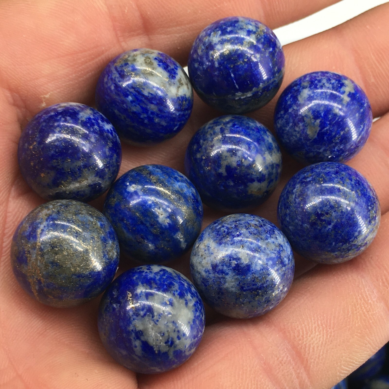 30pc Natural lapis lazuli jasper Quartz hand Carved ball crystal Reiki healing