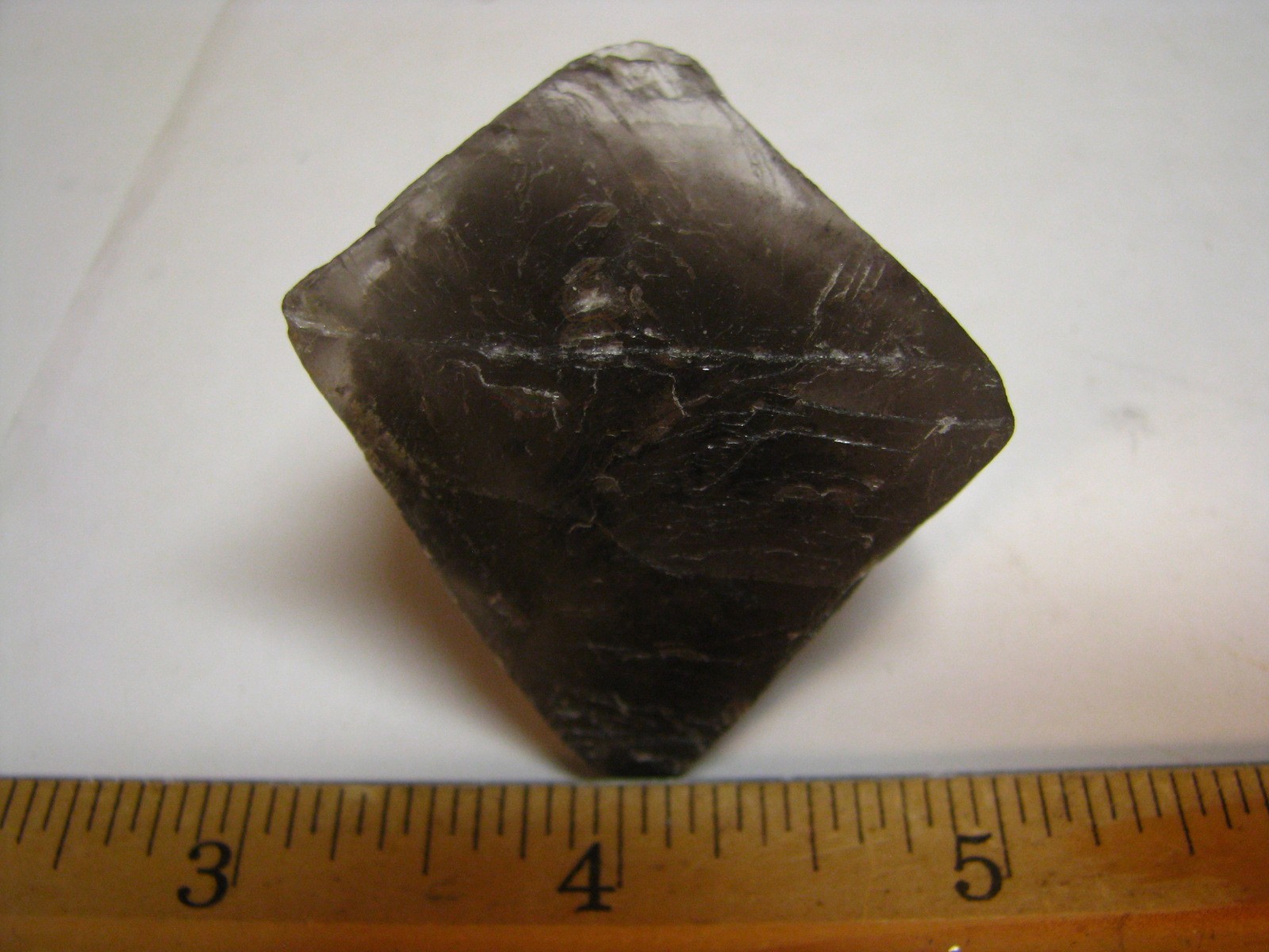 98g LARGE GRAY/CLEAR OCTAHEDRON FLUORITE 2.07×2.06×2.06in DE’AN JIANXI CHINA#243