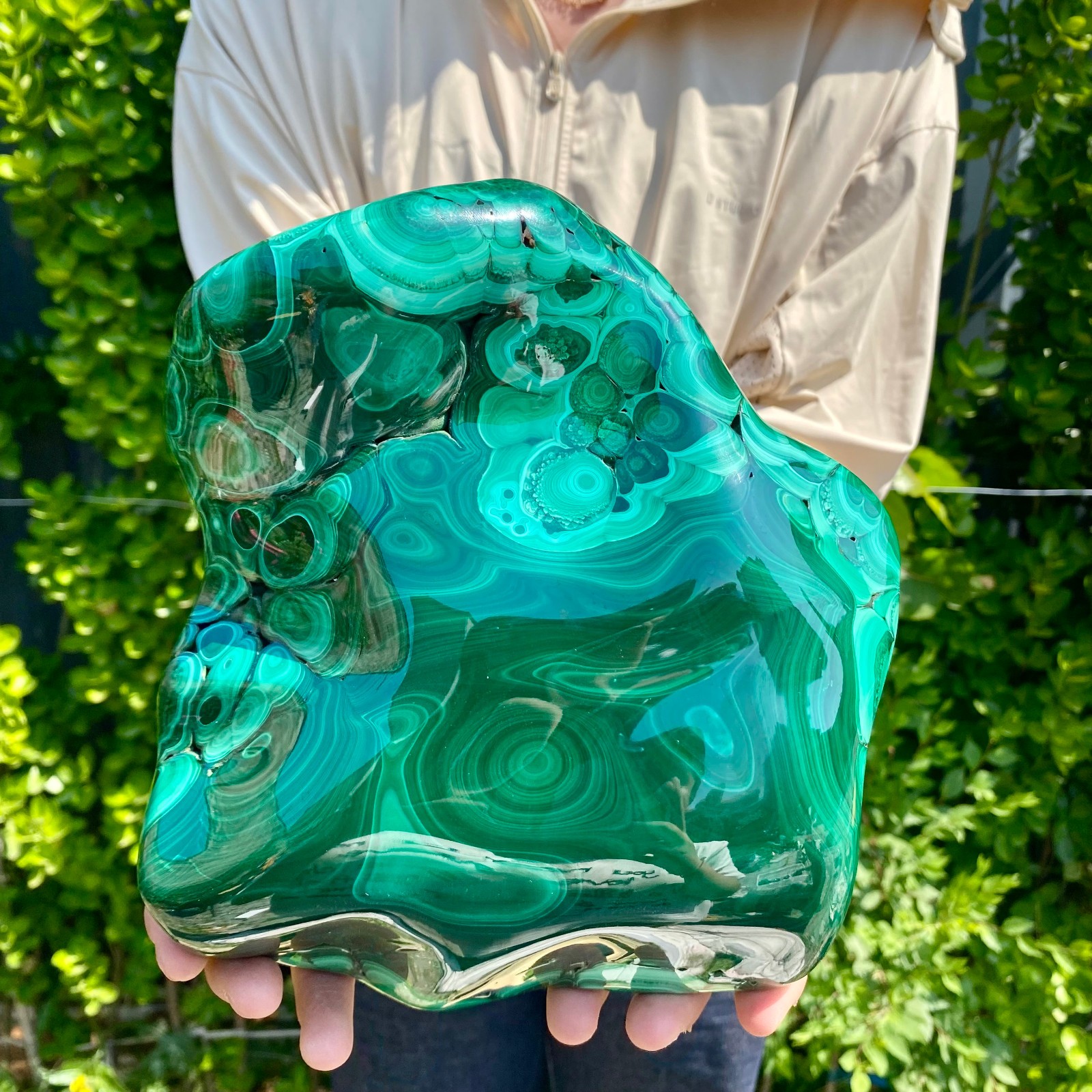 9.03LB Natural glossy Malachite transparent cluster rough mineral sample
