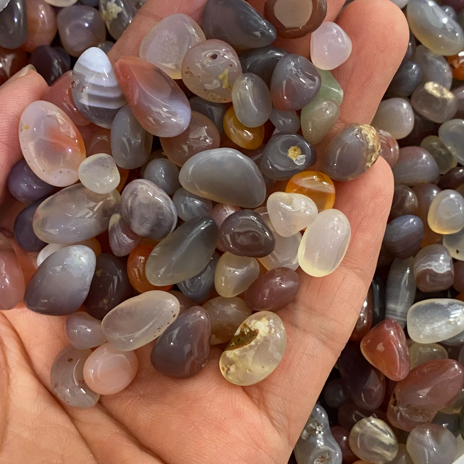 200g Tumbled Stones Assorted – Mixed Polished Agate Crystals – Crystals Blend